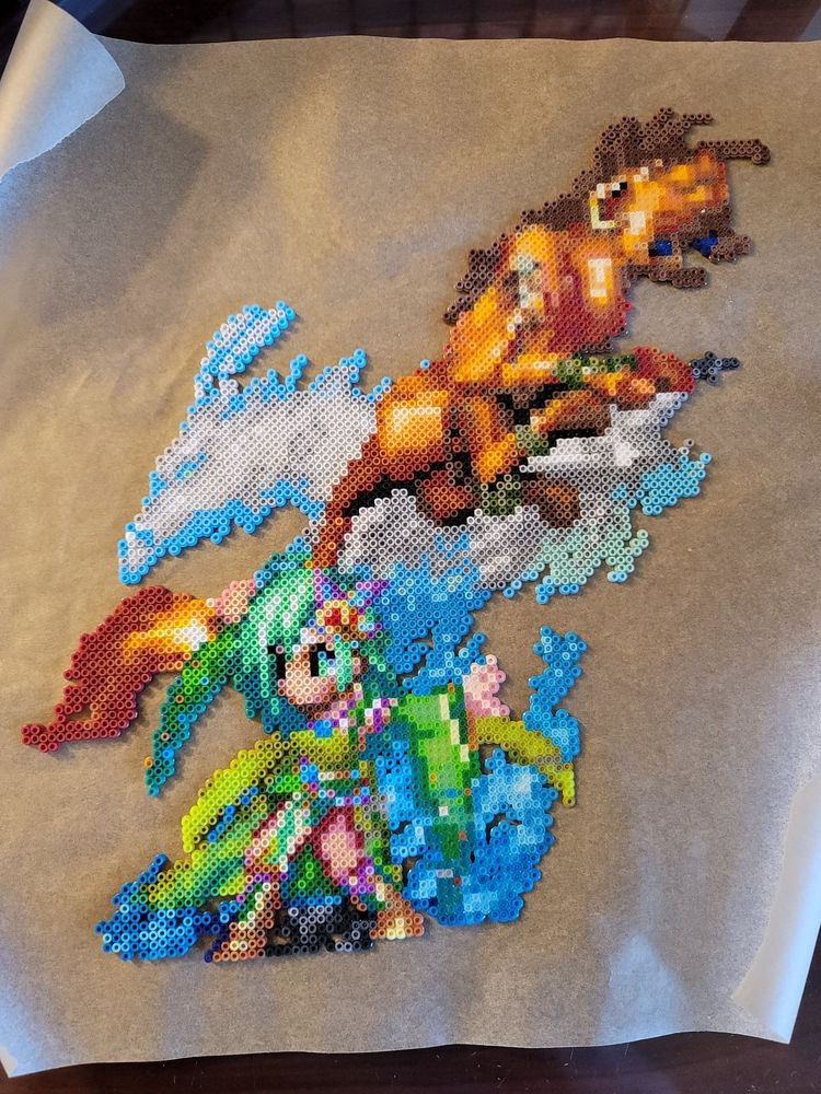 Rydia and Red XIII perler