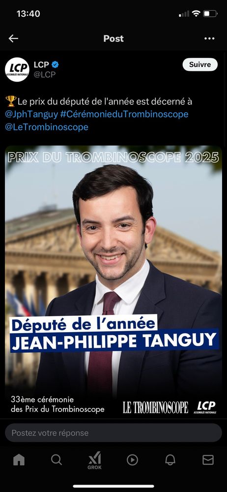 Jean Philippe tanguy élu député de l’année 