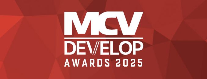 MCV/Develop Awards 2025 logo on a red background