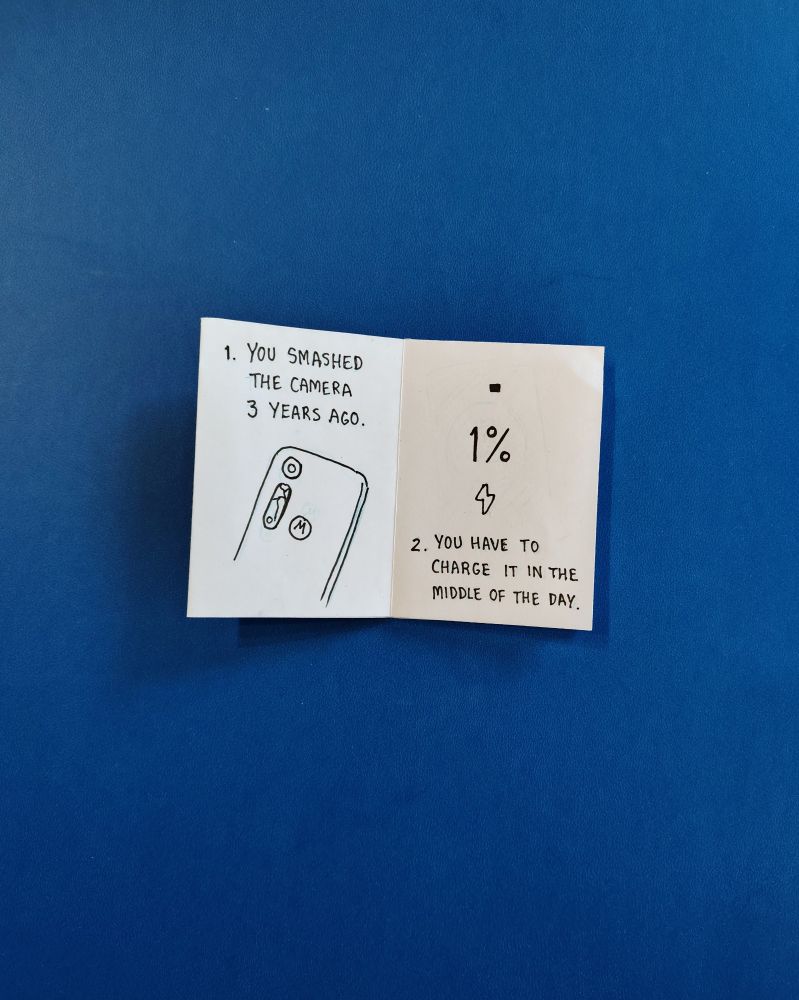 1. You smashed the camera 3 years ago.
2. You have to charge it in the middle of the day.
