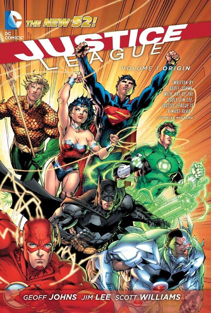 The New 52 Justice League Volume 1 cover by Jim Lee and Scott Williams