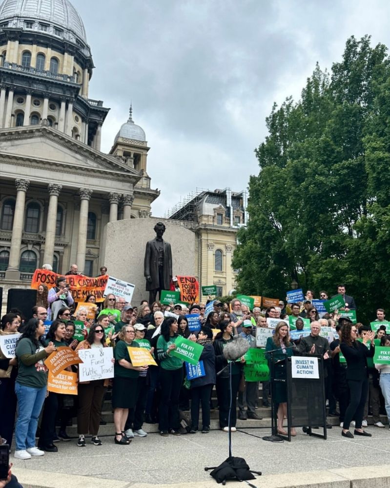 Community members at the Illinois Environmental Council lobby day rally in Springfield, Illinois. 