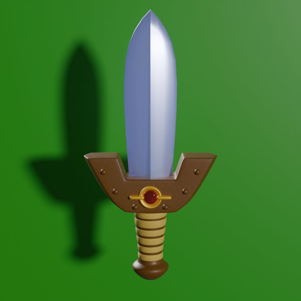 A 3D model of the Kokiri Sword from the Legend of Zelda