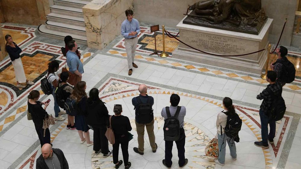 Students on a tour of the MA statehouse.