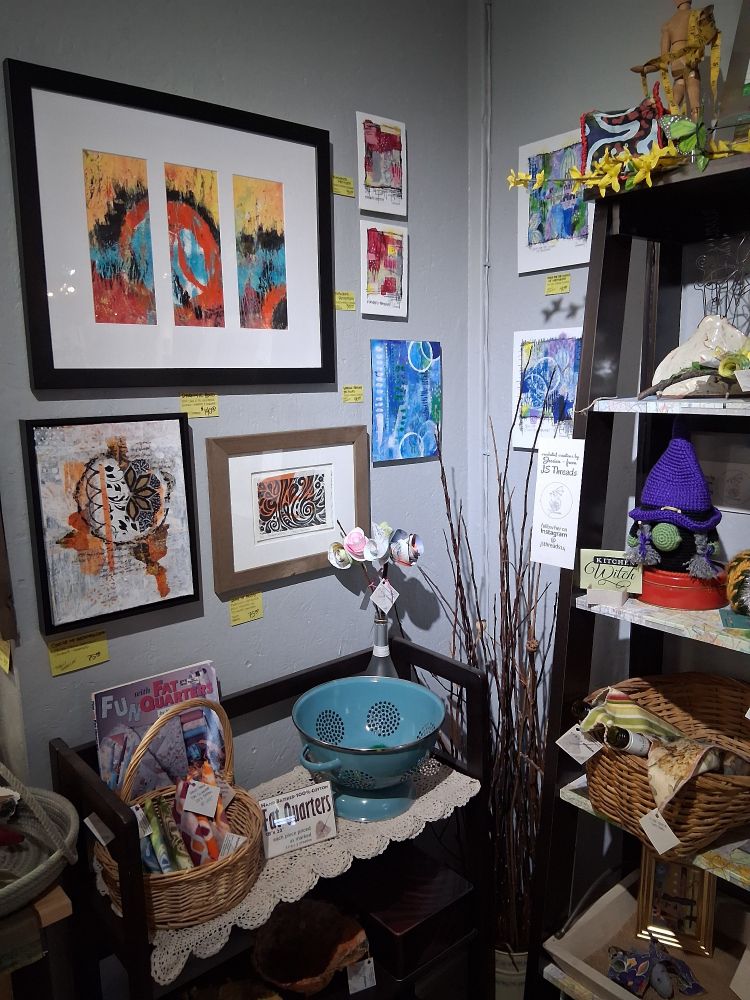 Artwork hanging on the wall in my studio.