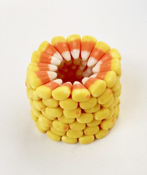 If you stack your candy corn in a cylinder with the white tips pointing inward, it looks like a vagina dentata. Or perhaps a corncob.