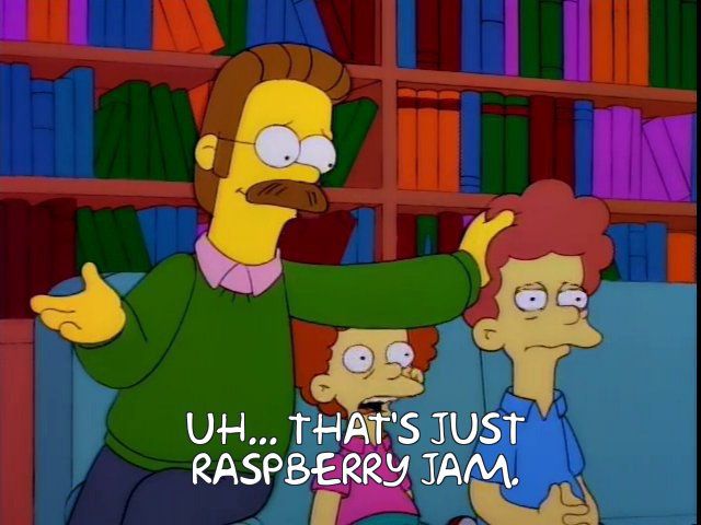 Ned Flanders explaining to his shocked sons, 