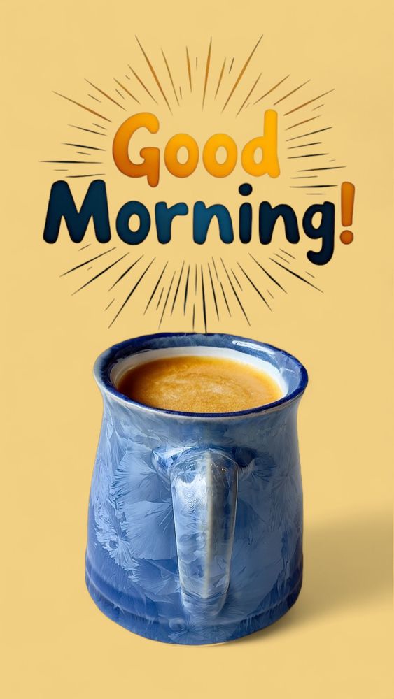 Good morning with one of our Bahama blue classic mugs filled with fresh coffee.