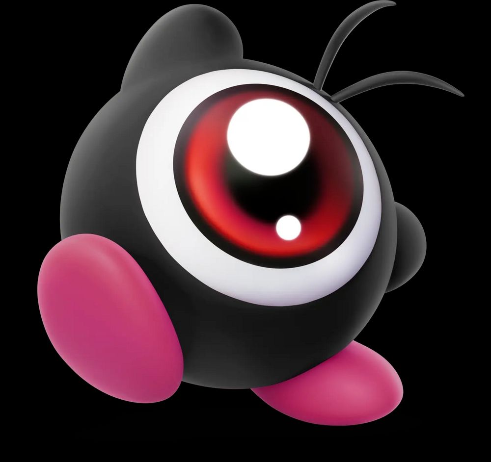 Evil, fucked up Waddle Doo alternate palette from the upcoming Kirby Air Riders

Kinda looks like a Parallel/Mirror World boss ngl