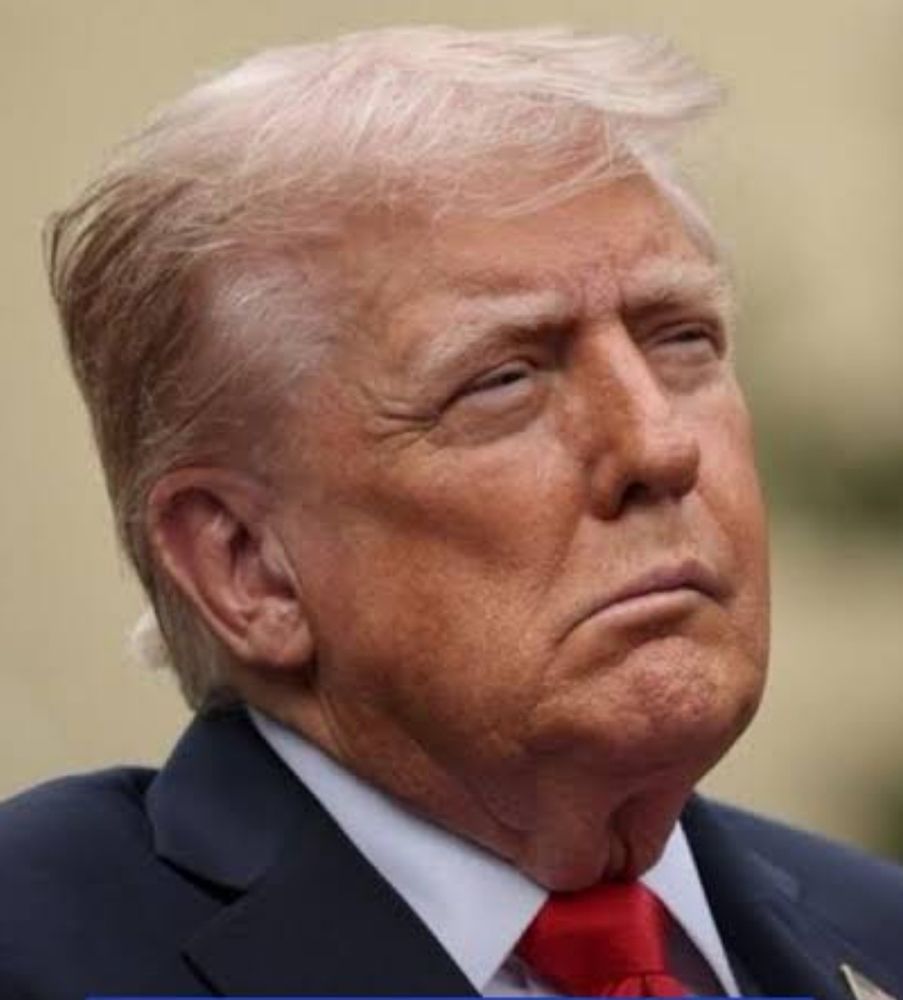 Trump pictured, probably midway through a stroke