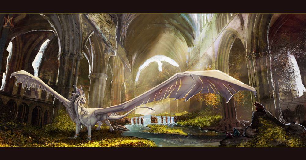A beautiful yet tarnished white dragoness has found themselves walking into a ruin that is lorded by a new Ruler, a horned frog.