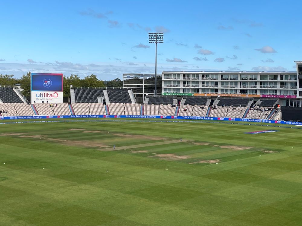 The field at the Utilita Bowl looking mostly green and pleasant. 