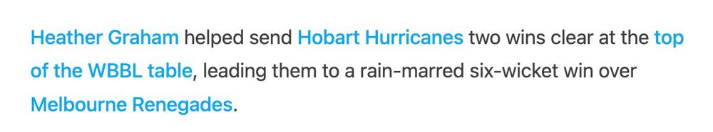 Part of a match report that includes the phrase "two wins clear".