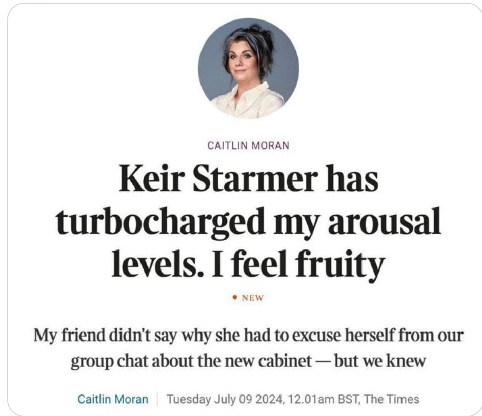 A screenshot of Caitlin Moran's article with the headline 