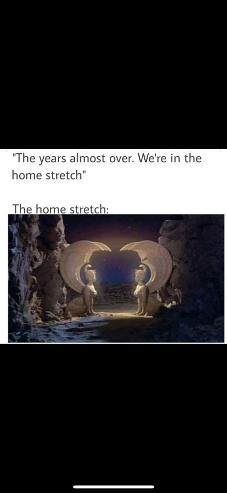 A movie still from the 1980’s “Neverending Story” that depicts the  two sphinxes that guard a gateway.  