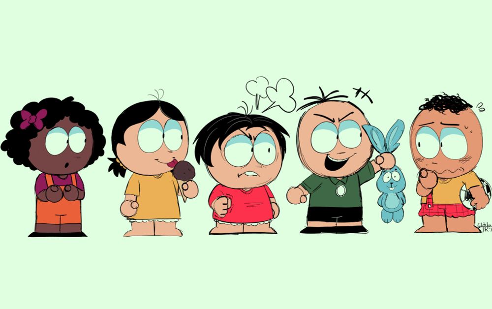 Monica's gang in my South Park artstyle
