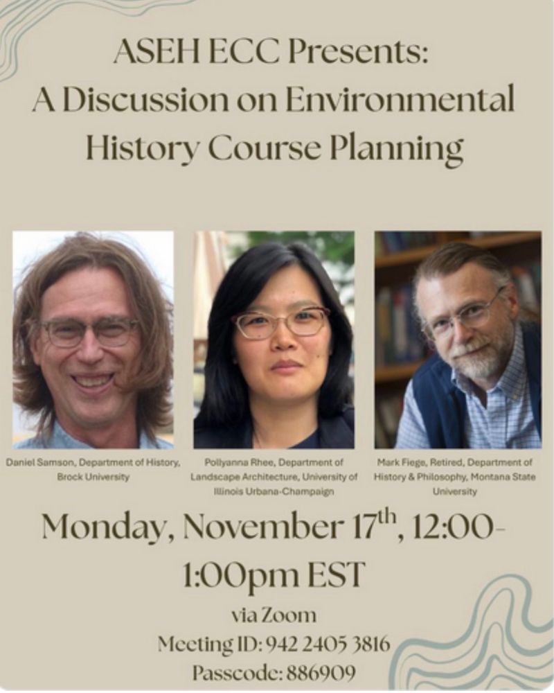 Poster for the advertised event with photos of the three participants and info for the session. 