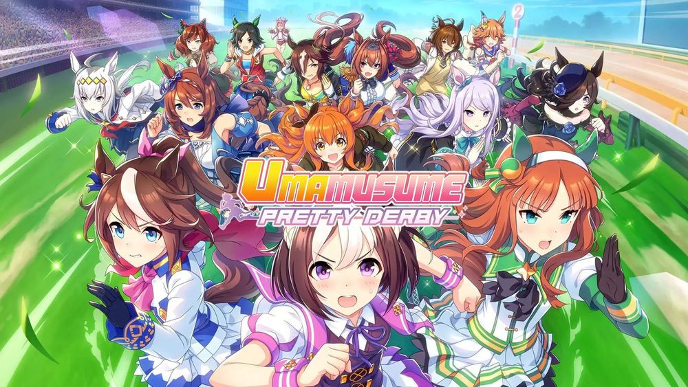 The promo image for the English Global release of the mobile game Umamusume: Pretty Derby.
