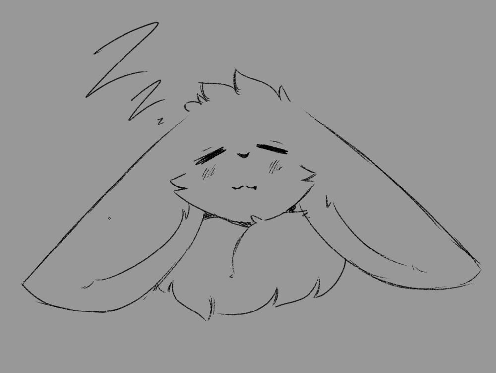 rough sketch of an eevee sleeping
