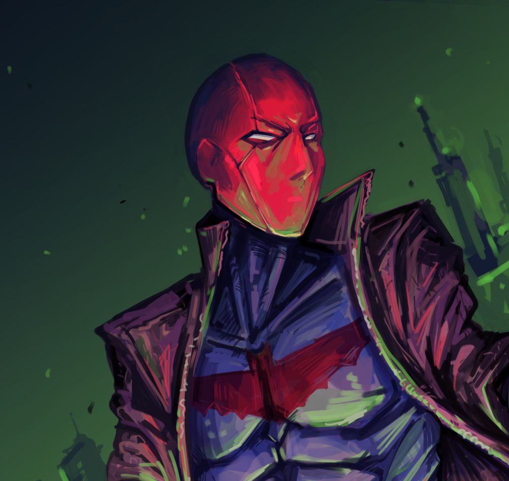 Close-up of his face 