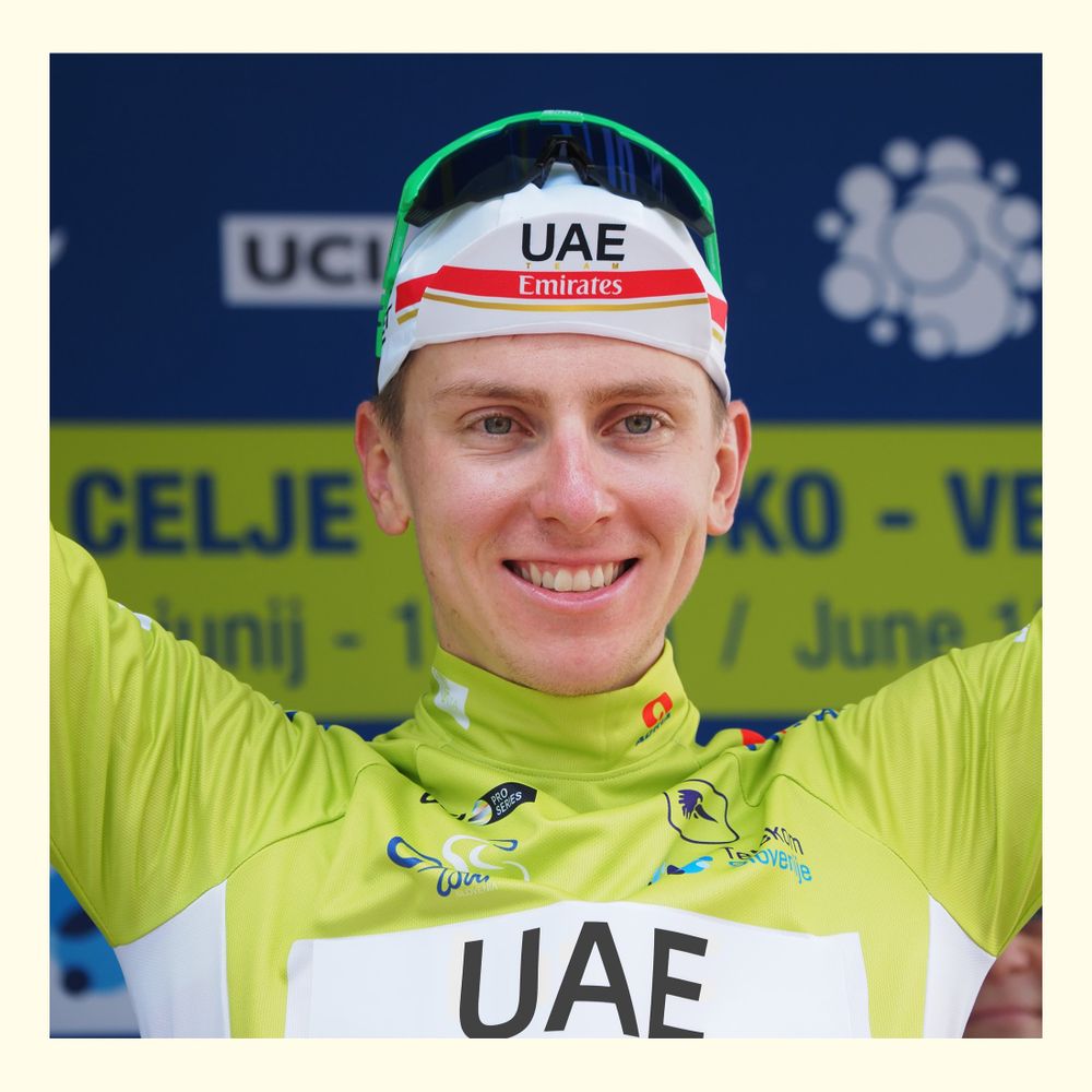 Tadej Pogačar (born 21 September 1998) is a Slovenian professional road cyclist who currently rides for UAE Team Emirates XRG, a UCI WorldTeam based in the United Arab Emirates. 