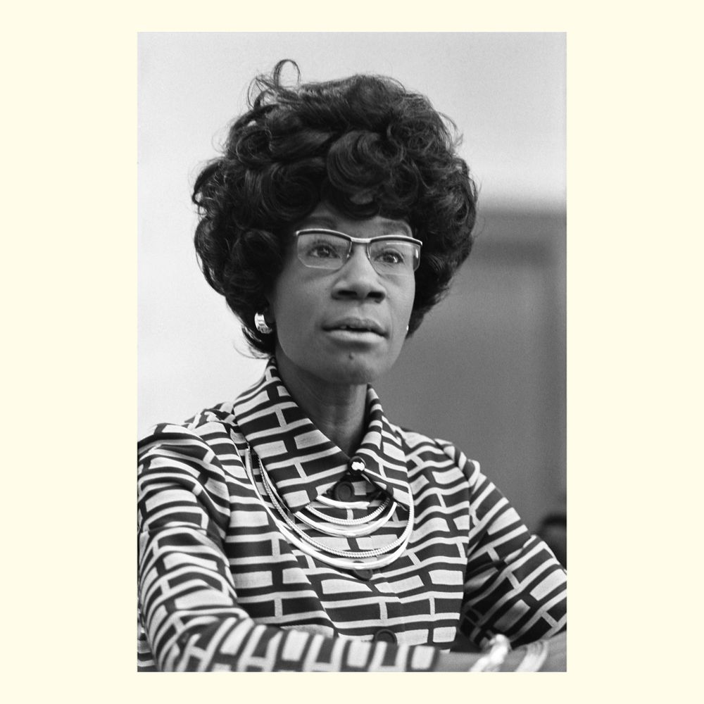 Shirley Chisholm (November 30, 1924 – January 1, 2005) was an American politician, educator, and author. In 1968 she became the first black woman elected to the United States Congress, and she represented New York's 12th congressional district for seven terms from 1969 to 1983. 