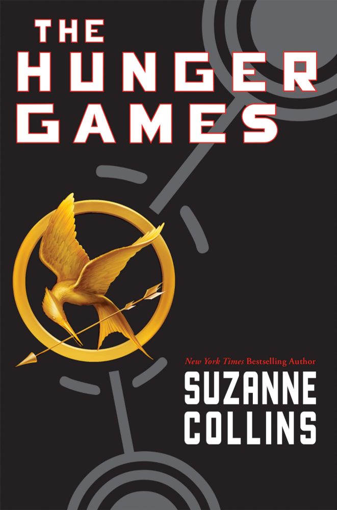 Cover of Suzanne Collins' novel The Hunger Games.