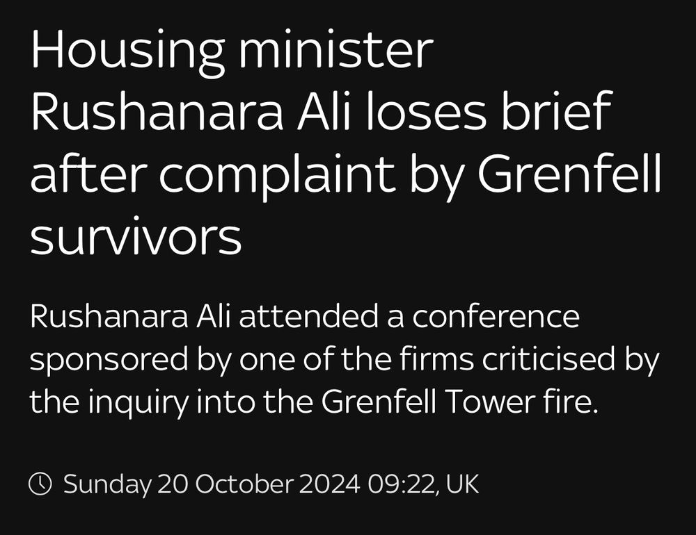 Housing minister Rushanara Ali loses brief after complaint by Grenfell survivors 


Rushanara Ali attended a conference sponsored by one of the firms criticised by the inquiry into the Grenfell Tower fire.

Sunday 20 October 2024 09:22, UK