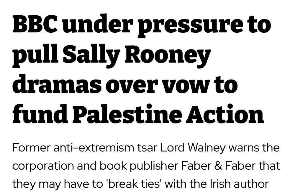 BBC under pressure to pull Sally Rooney dramas over vow to fund Palestine Action

Former anti-extremism tsar Lord Walney warns the corporation and book publisher Faber & Faber that they may have to 'break ties' with the Irish author