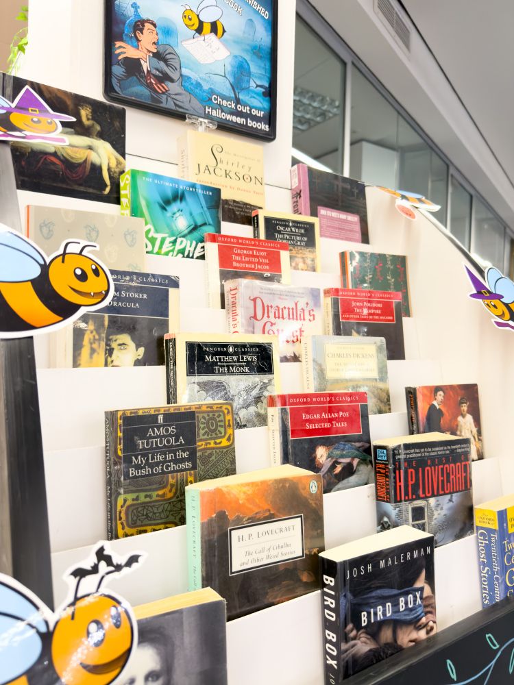 Halloween display in the Library