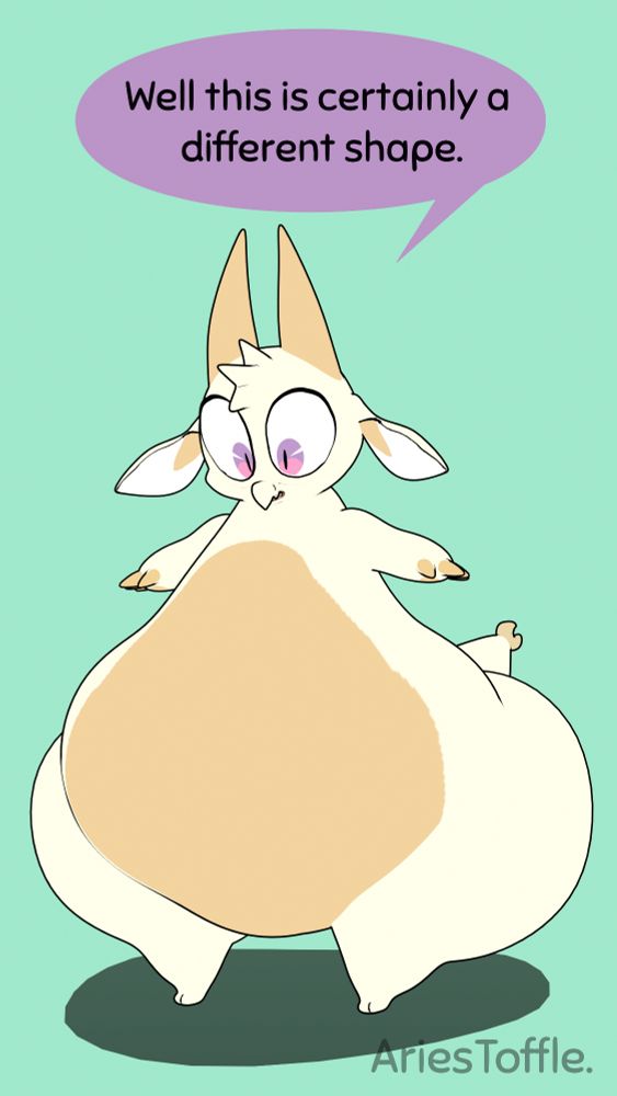 A 3D render of Fwench Fwy the dragon. They appear to be more chubby than usual, particularly on their lower half. "Well this is certainly a different shape." Fwench Fwy remarks.