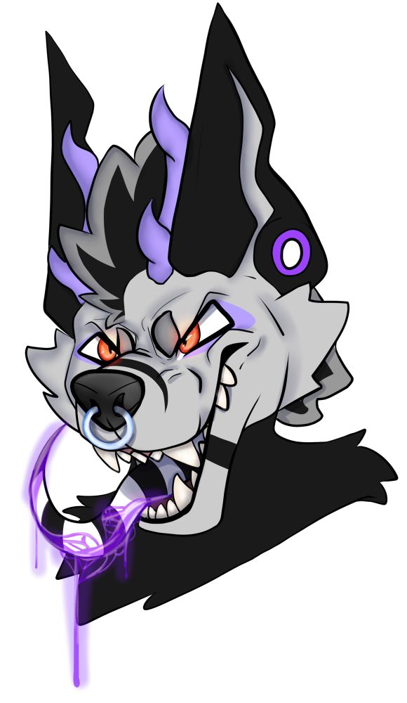 Xander headshot with purple goo dripping out of his tongue