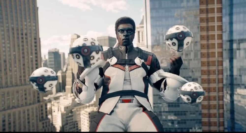 Mr. Terrific from Superman (2025) surrounded by his T-Spheres. 