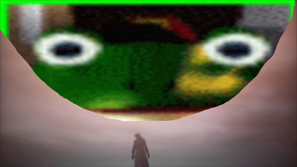 Bloodborne protag staring at the blood moon but its just Slippy Toad