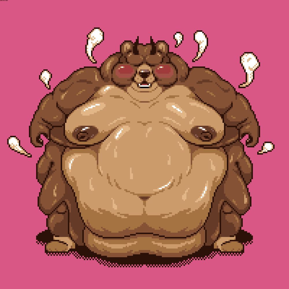 My loving, bear partner extremely fat and out of breath