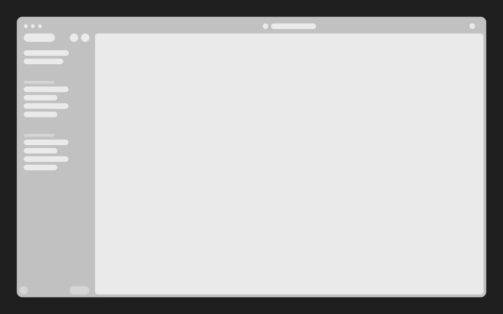 A wireframe demonstrating a new common software design layout and structure in 2024.
