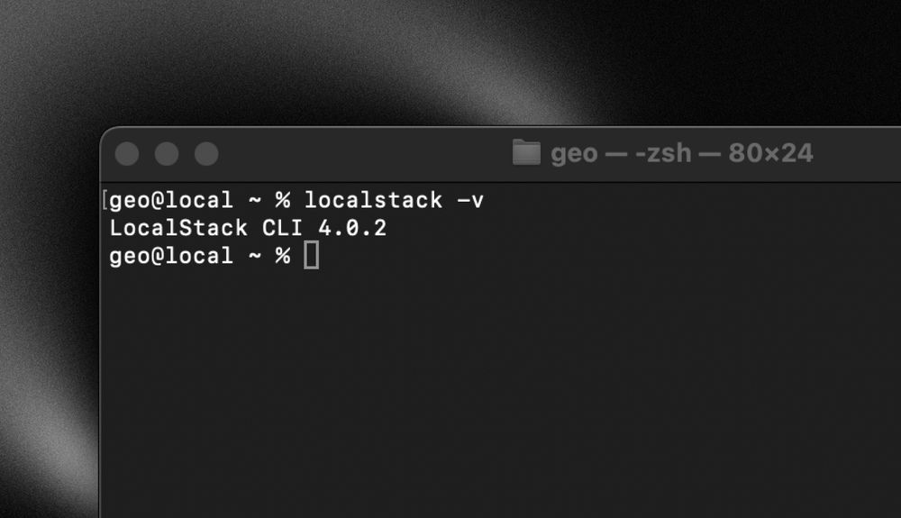 Terminal output of the version option in the LocalStack CLI
