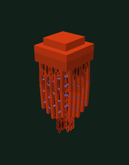 Orange jellyfish in some deep green ocean