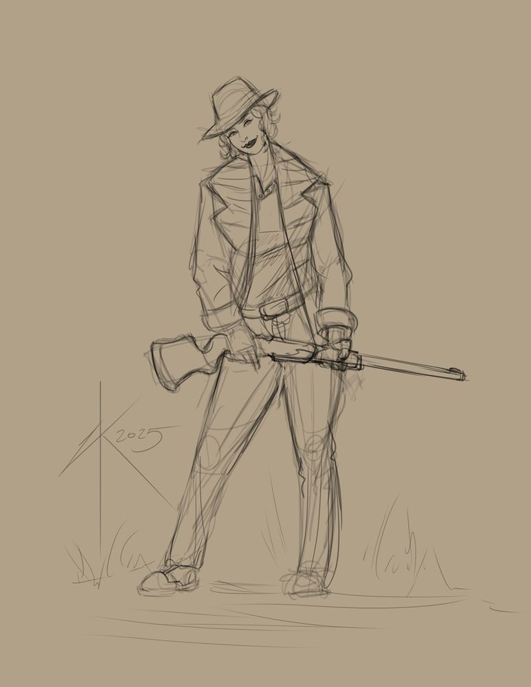 nice lady in a hat with a shotgun 