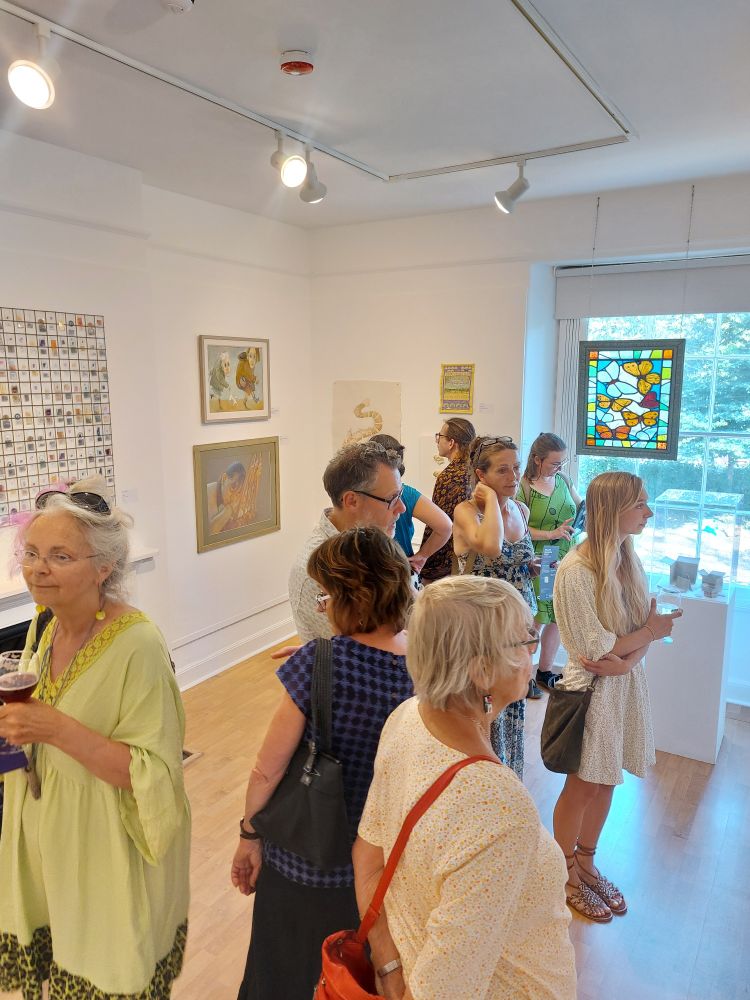 Visitors in an art gallery 