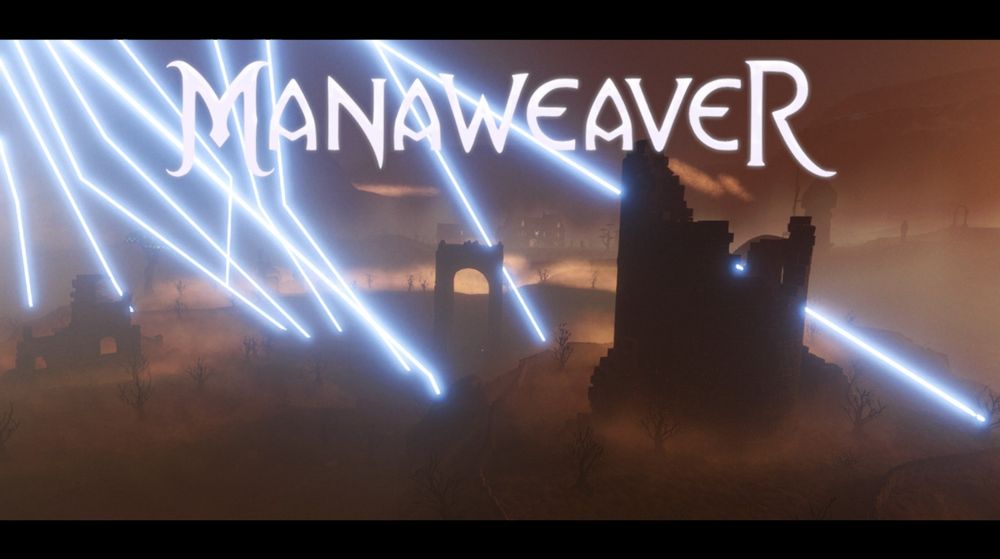 ruins, fog, lightning, and title