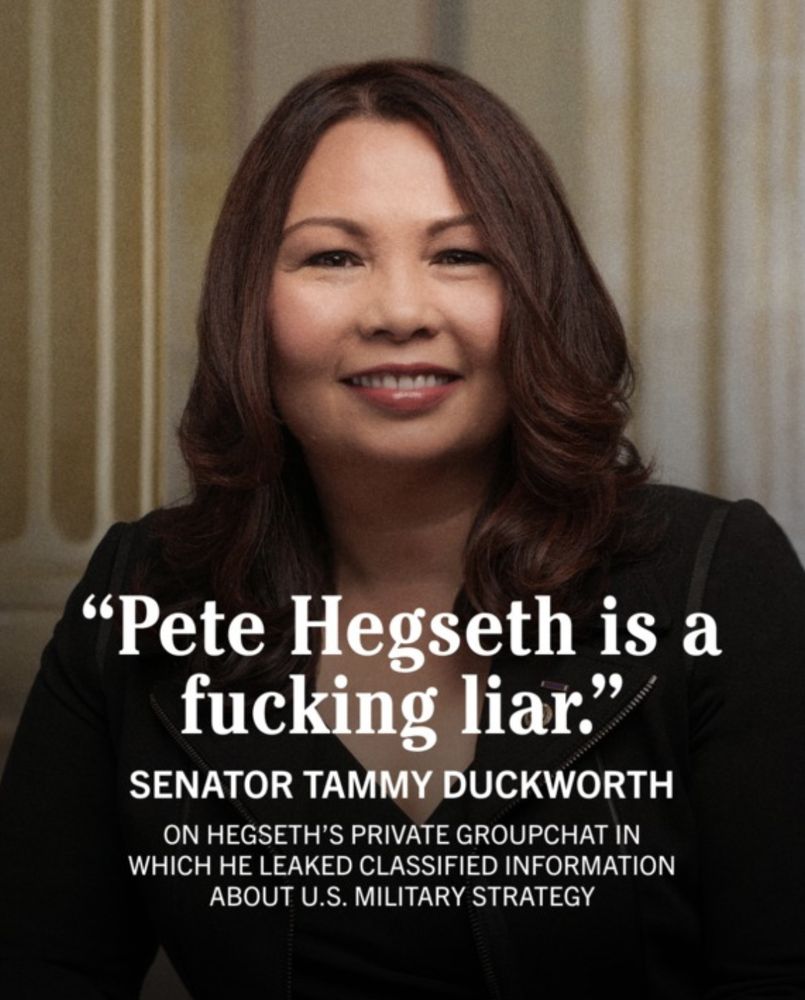 "Pete Hegseth is a fucking liat." - Senator Tammy Duckworth