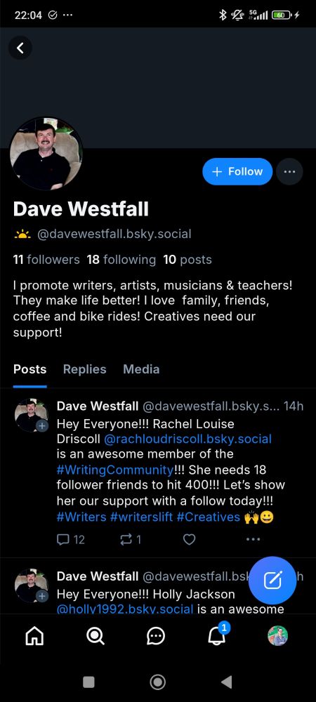Screen shot of davewestfall.bsky.social 's page