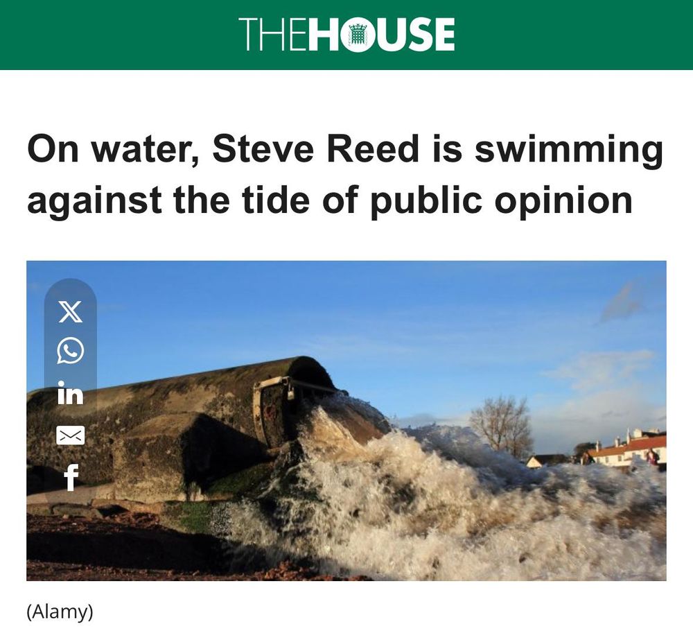 THEHOUSE On water, Steve Reed is swimming against the tide of public opinion. Picture of a water pipe. (Alamy)