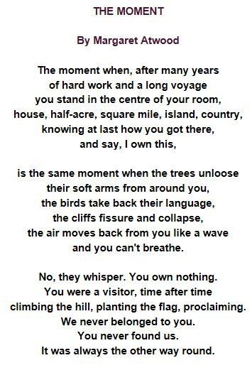 The poem the moment. 