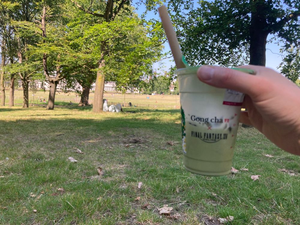 Matcha tea flavour in the shade