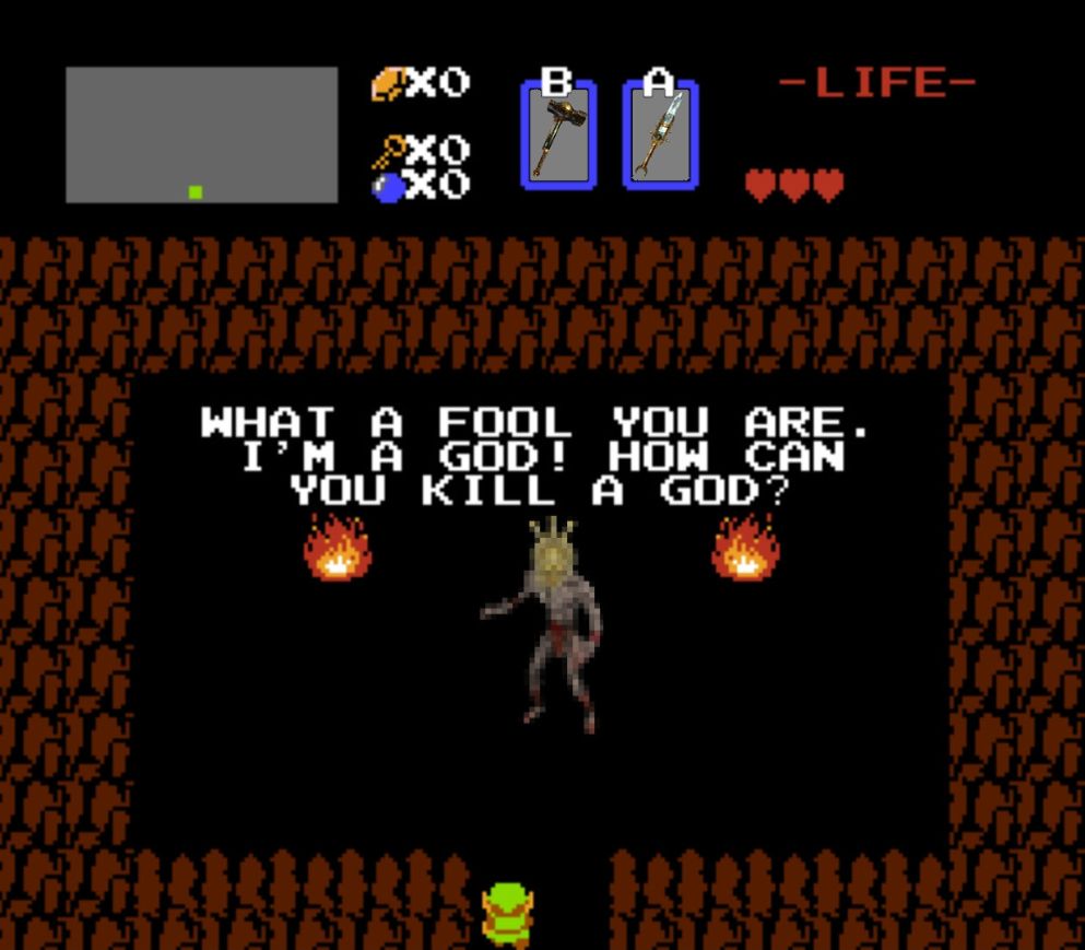 The same image from the original post, but this time B and A item slots are occupied by Sunder and Keening, the two weapons in Morrowind used to defeat Dagoth Ur's plan