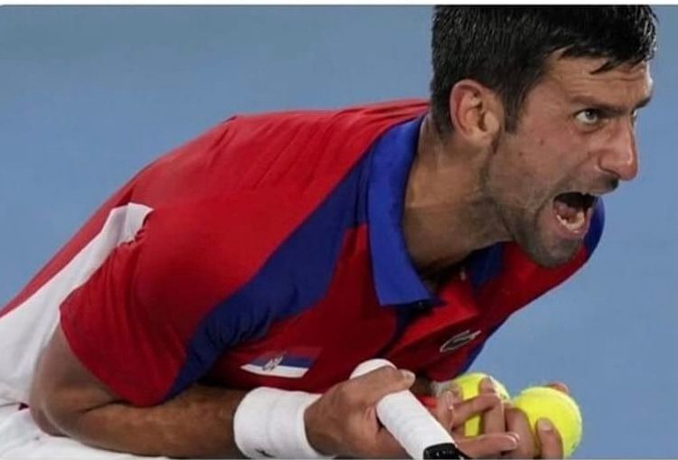 Meme de Djokovic gritando.