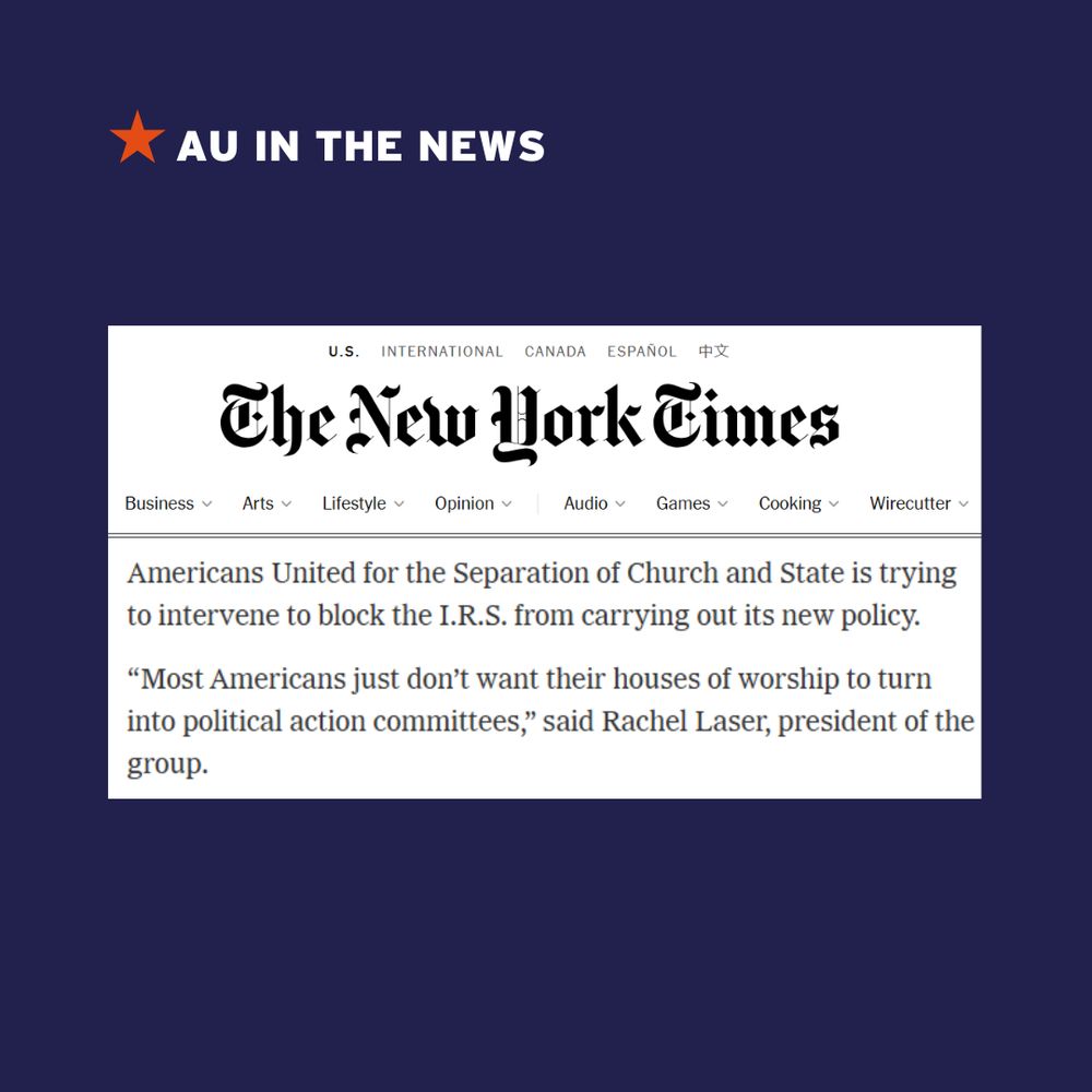 NYT quote of Rachel Laser, President and CEO of Americans United