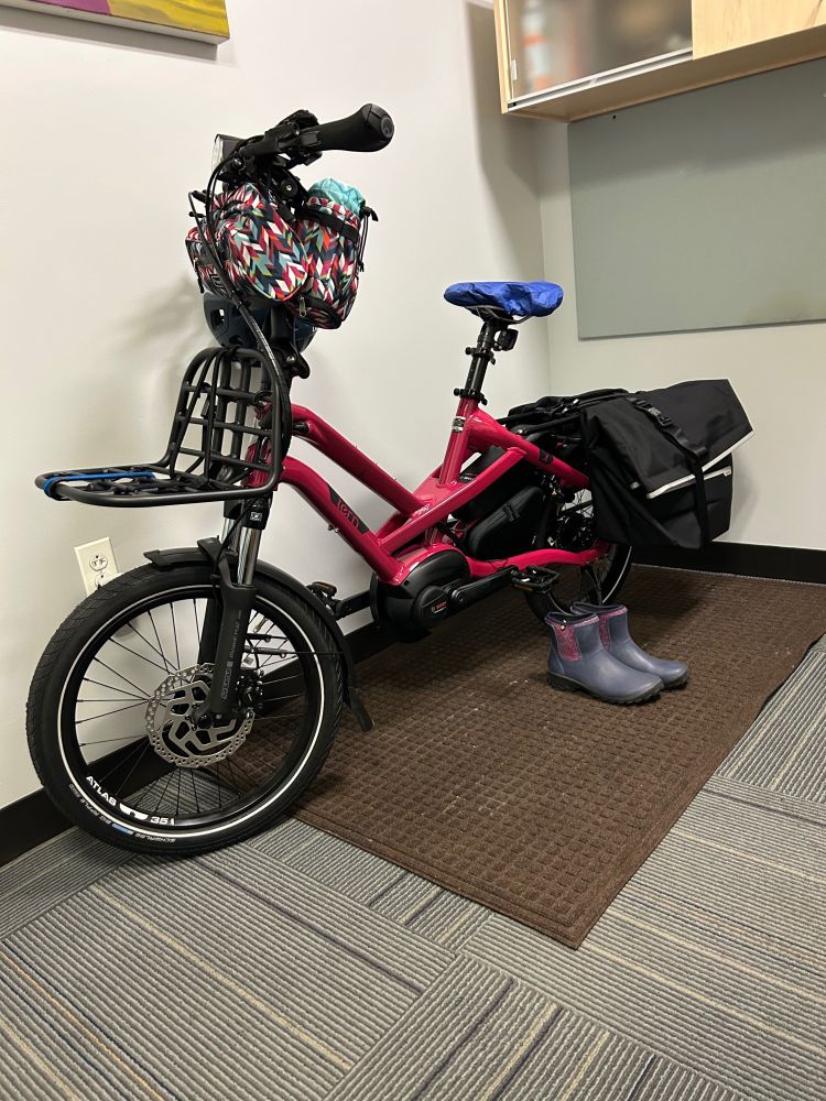 A Tern HSD bike in Dragonfruit pink